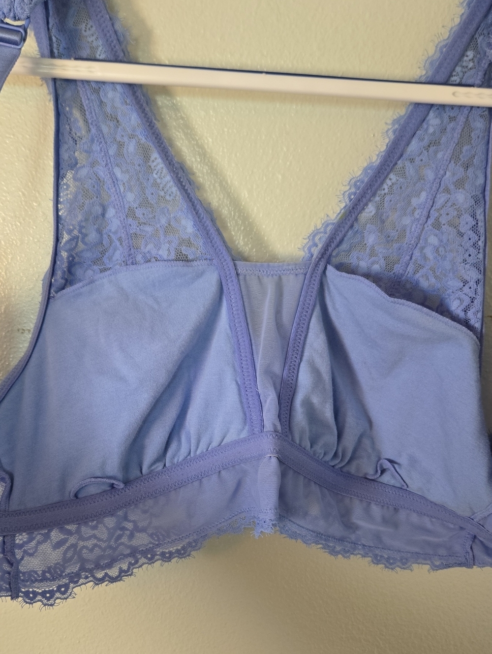 Aerie | Blue Eyelash Lace Plunge Bralette Size XL - Picture 10 of 13